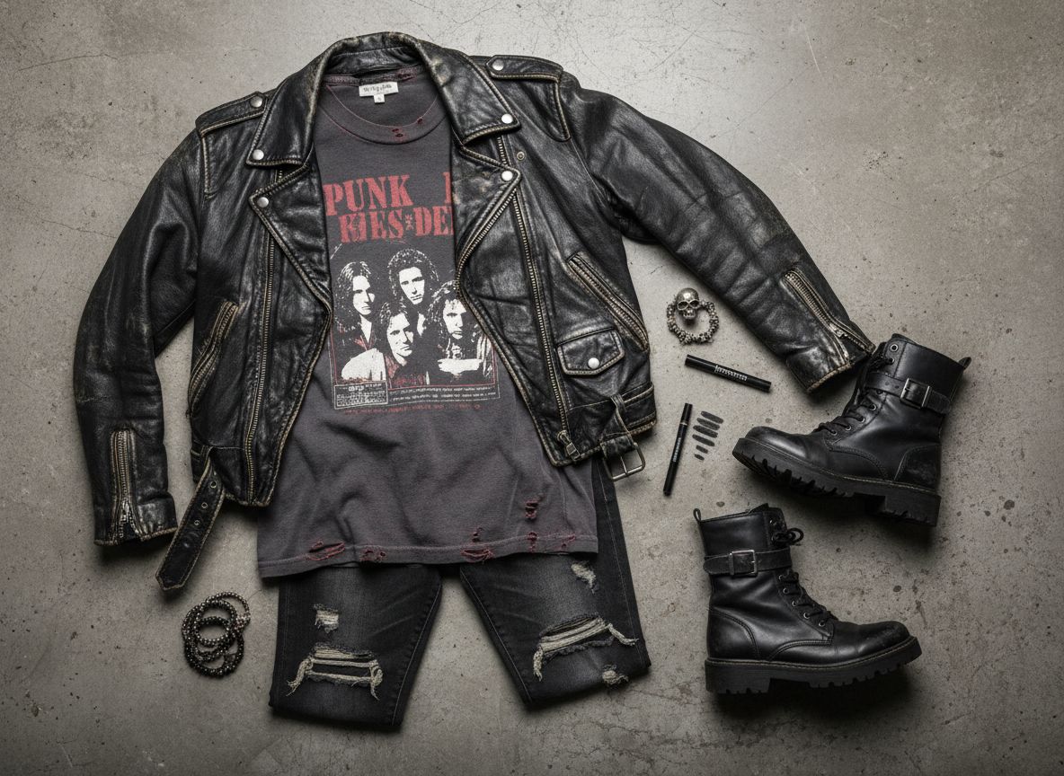 Indie Sleaze aesthetic outfit: Concert Ready featuring Vintage band tee and Skinny jeans