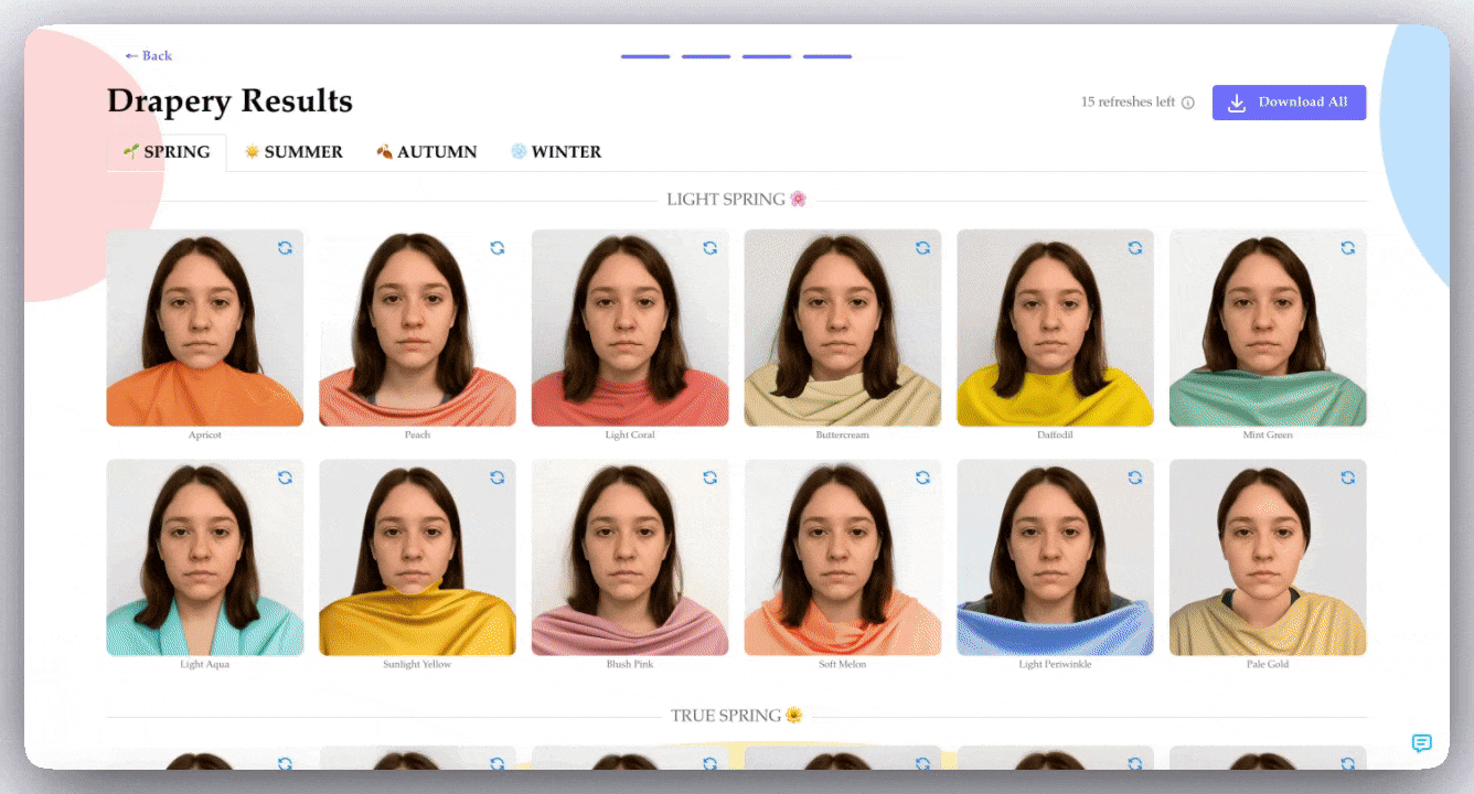 Digital color draping demo gif