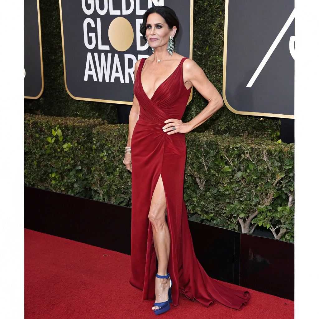 Courteney Cox wearing Cool Winter colors