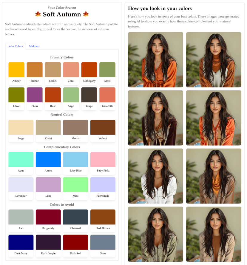 Soft Autumn Color Analysis Example