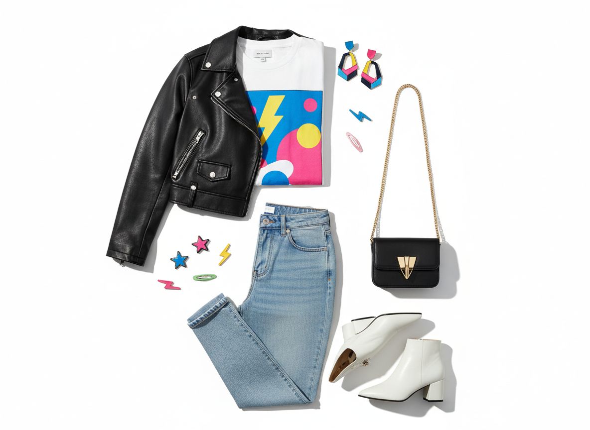 Gamine essence Weekend Spirited outfit featuring Graphic tee and High-waisted mom jeans